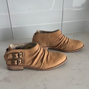 Cat by Caterpillar Bianca Tan Leather Ankle Booties with Buckle Detail